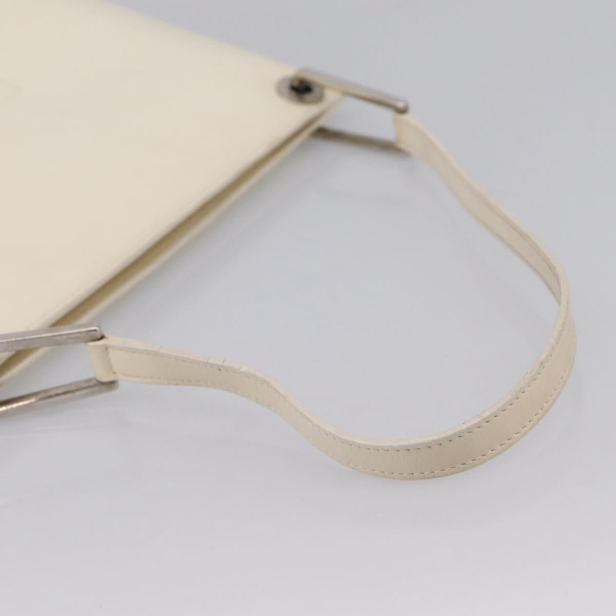 GUCCI Shoulder Bag Patent leather White Silver 001 1013 3037 Auth 199981