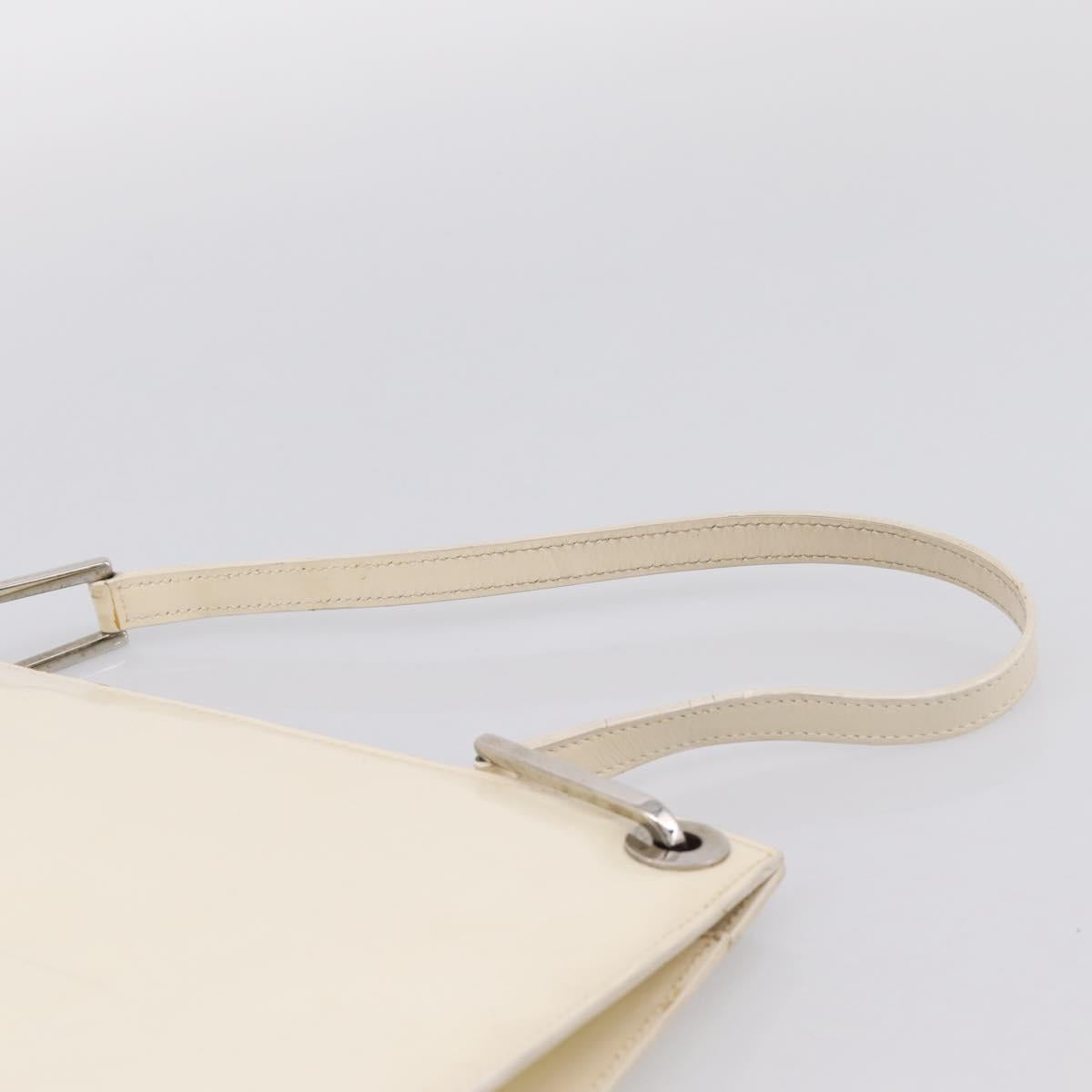 GUCCI Shoulder Bag Patent leather White Silver 001 1013 3037 Auth 199981