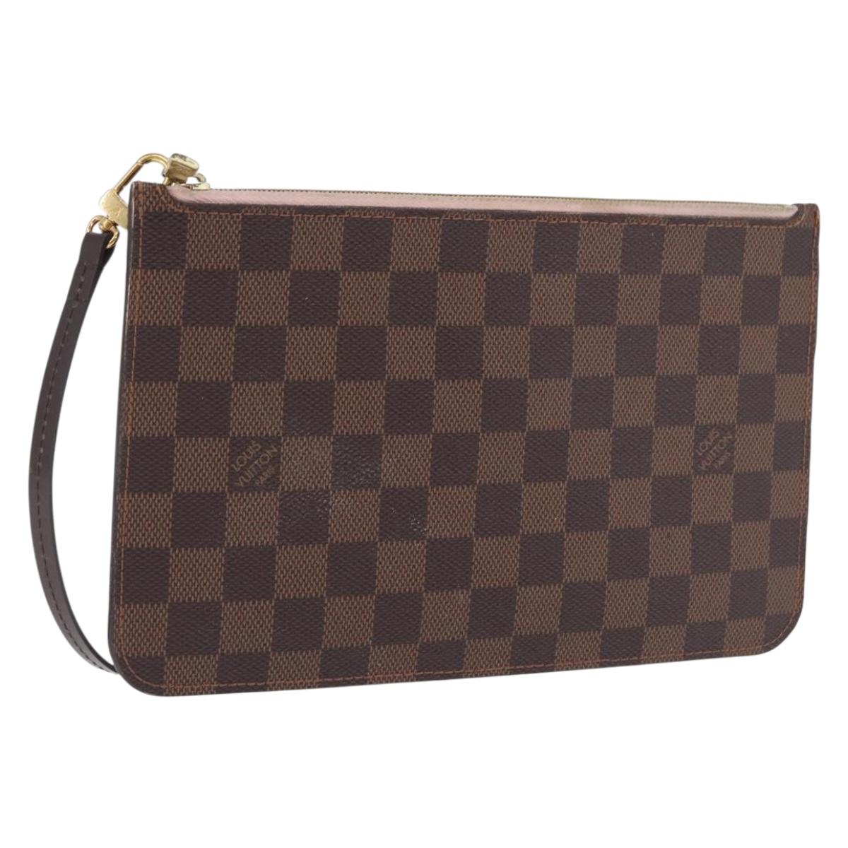 LOUIS VUITTON Damier Ebene Neverfull MM Pouch LV Auth 199983