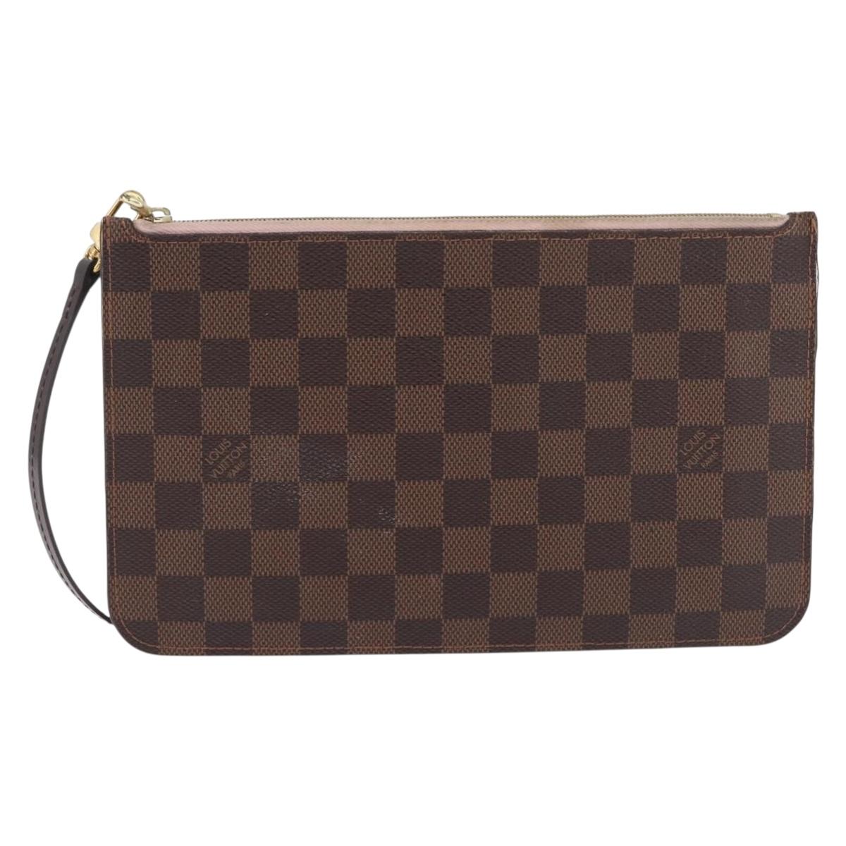 LOUIS VUITTON Damier Ebene Neverfull MM Pouch LV Auth 199983