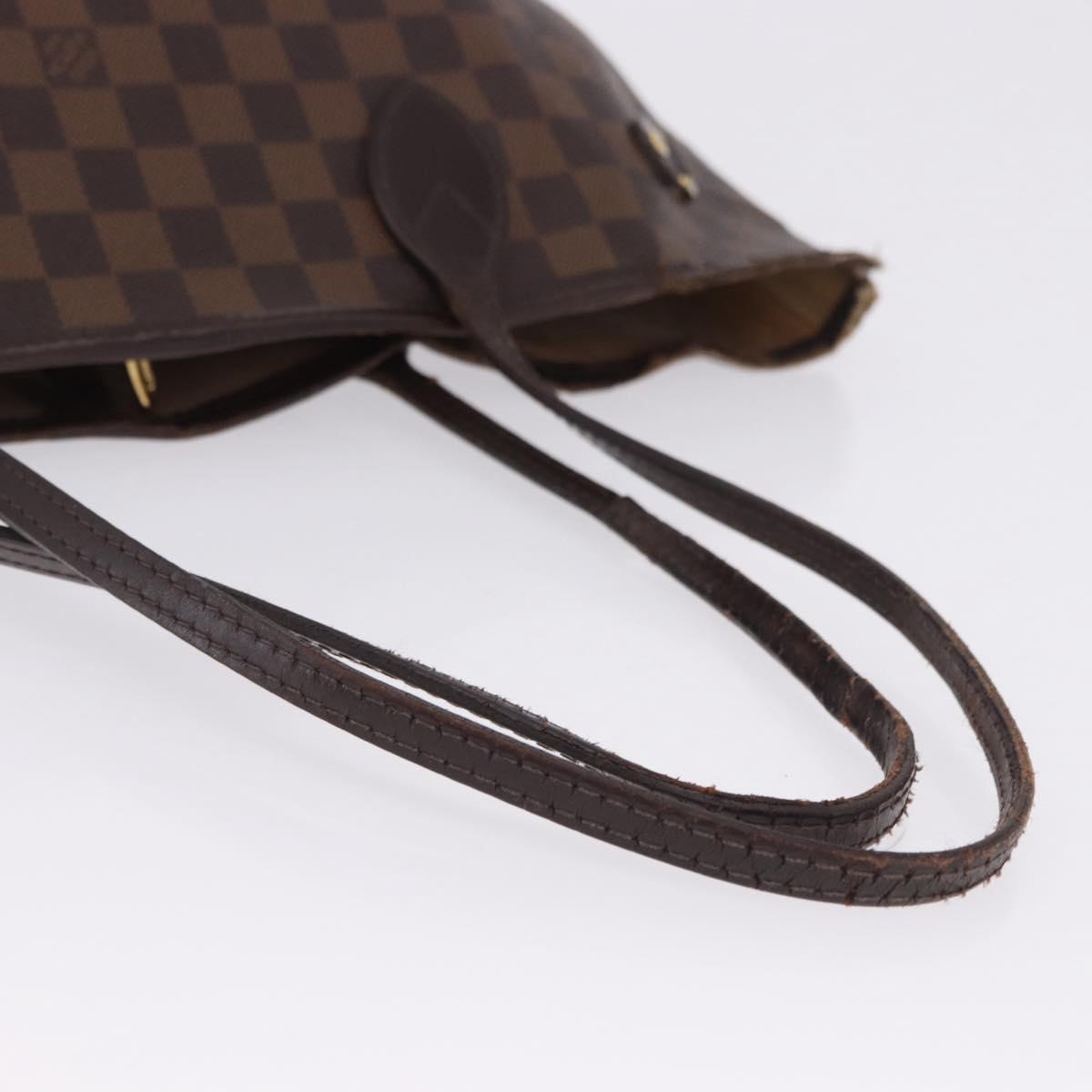LOUIS VUITTON Damier Ebene Neverfull MM Tote Bag N51105 LV Auth 199984