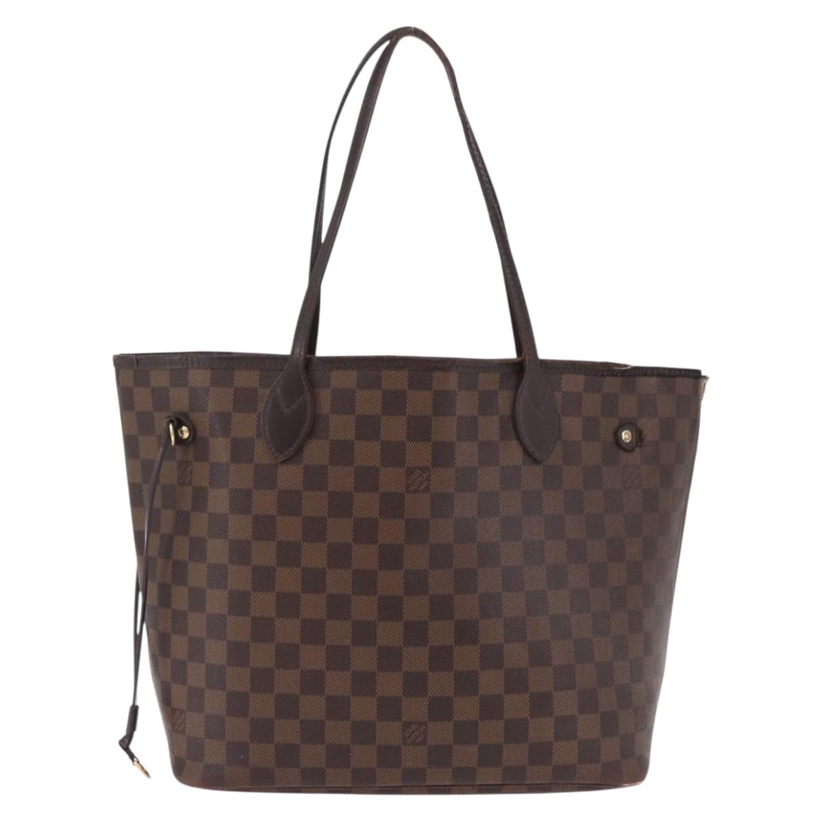 LOUIS VUITTON Damier Ebene Neverfull MM Tote Bag N51105 LV Auth 199984