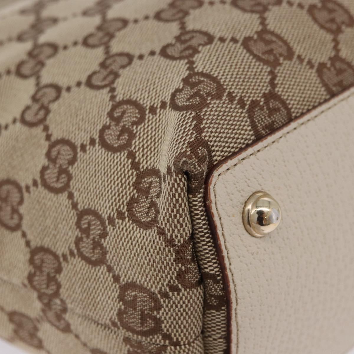 GUCCI GG Canvas Tote Bag Beige Gold 120840 Auth 199985A