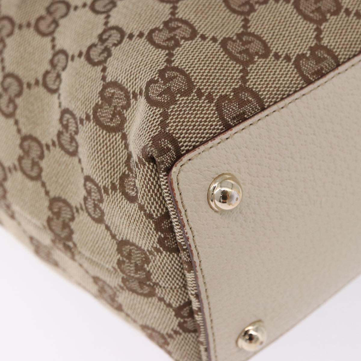GUCCI GG Canvas Tote Bag Beige Gold 120840 Auth 199985A
