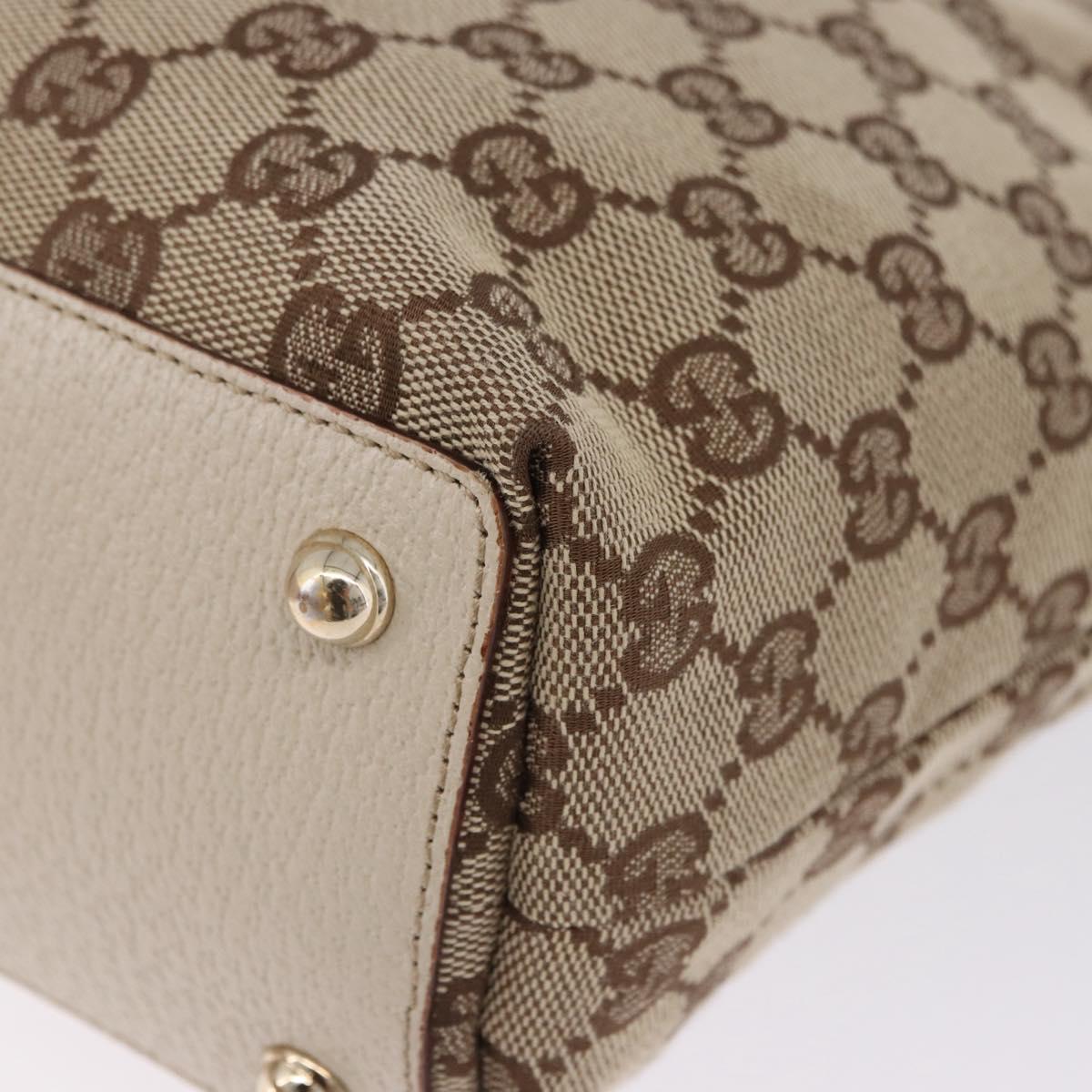 GUCCI GG Canvas Tote Bag Beige Gold 120840 Auth 199985A