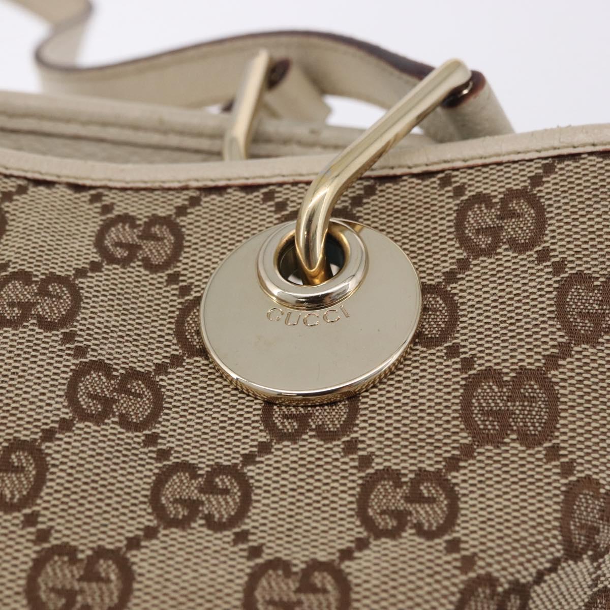 GUCCI GG Canvas Tote Bag Beige Gold 120840 Auth 199985A