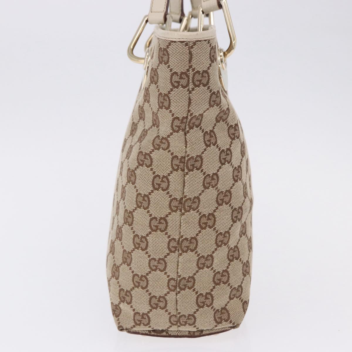 GUCCI GG Canvas Tote Bag Beige Gold 120840 Auth 199985A