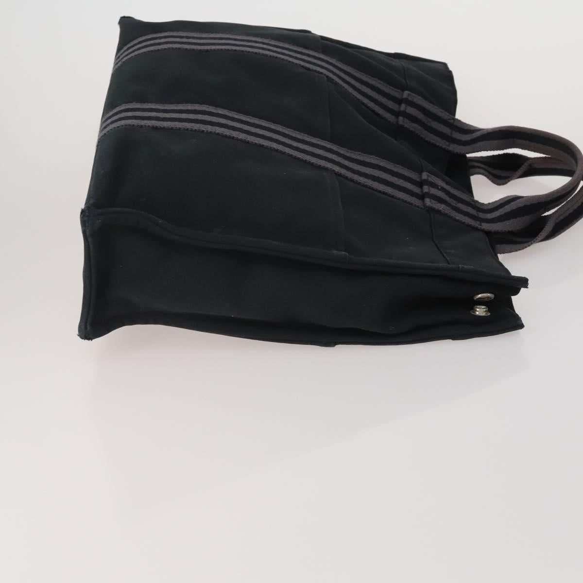 HERMES Fourre Tout MM Hand Bag cotton 4Set Navy Black Auth 199989