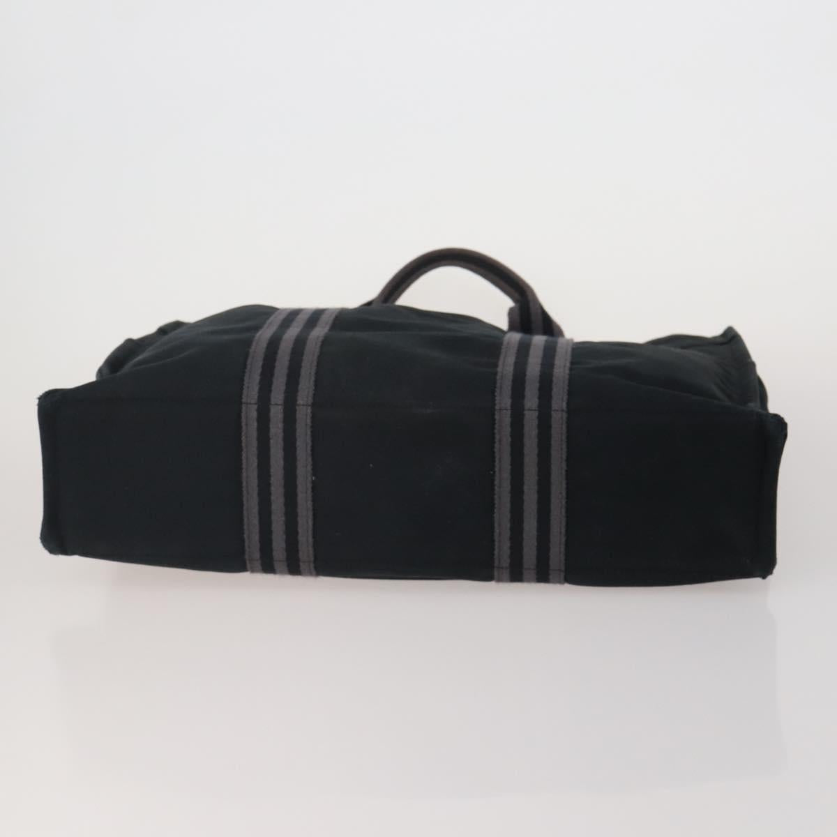 HERMES Fourre Tout MM Hand Bag cotton 4Set Navy Black Auth 199989