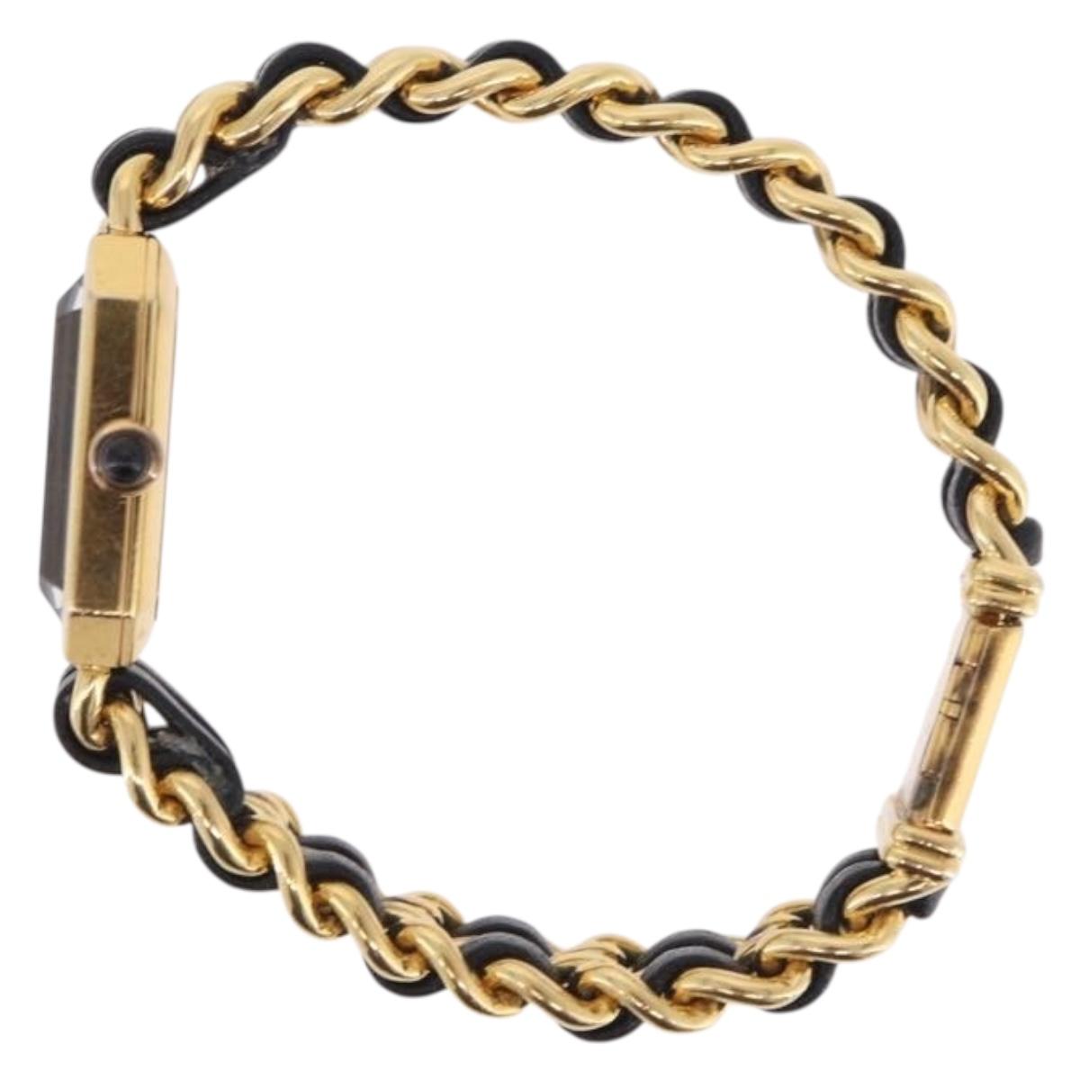 CHANEL Premiere L Watches metal Gold Tone CC Auth 199990SAM