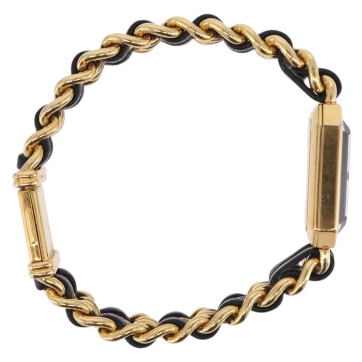 CHANEL Premiere L Watches metal Gold Tone CC Auth 199990SAM