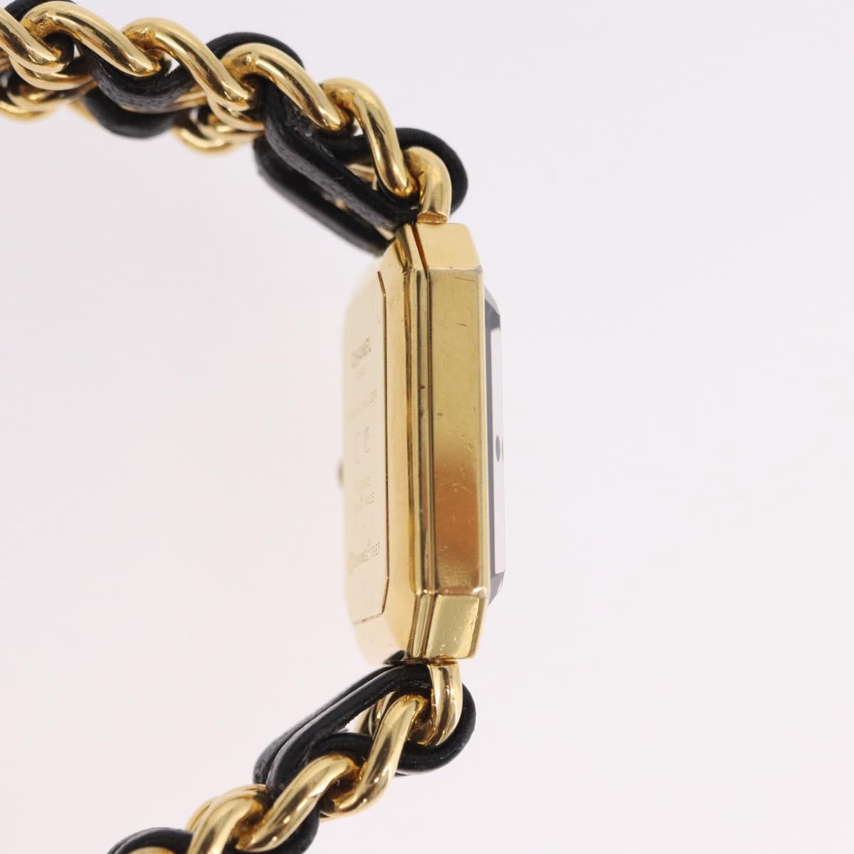 CHANEL Premiere L Watches metal Gold Tone CC Auth 199990SAM