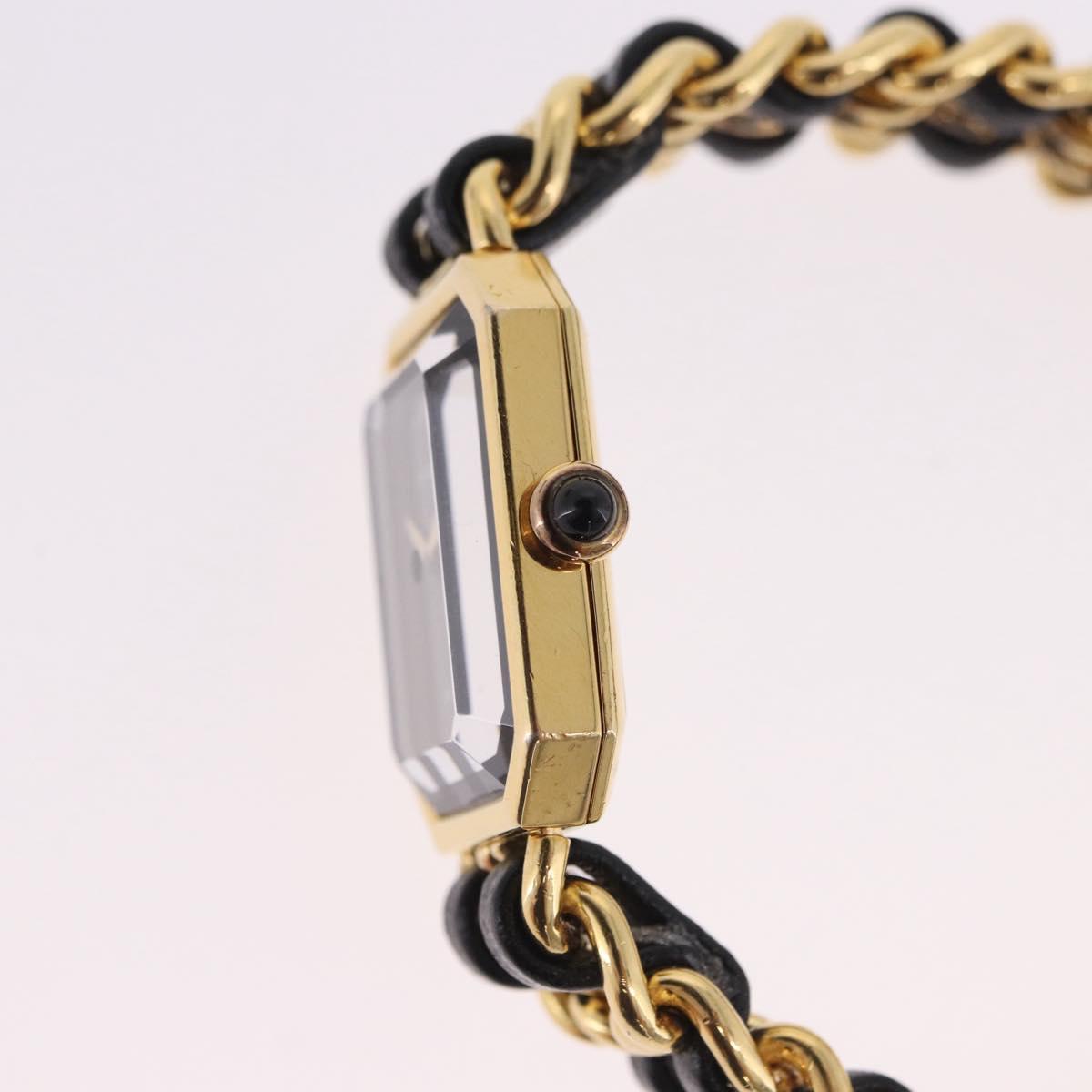 CHANEL Premiere L Watches metal Gold Tone CC Auth 199990SAM