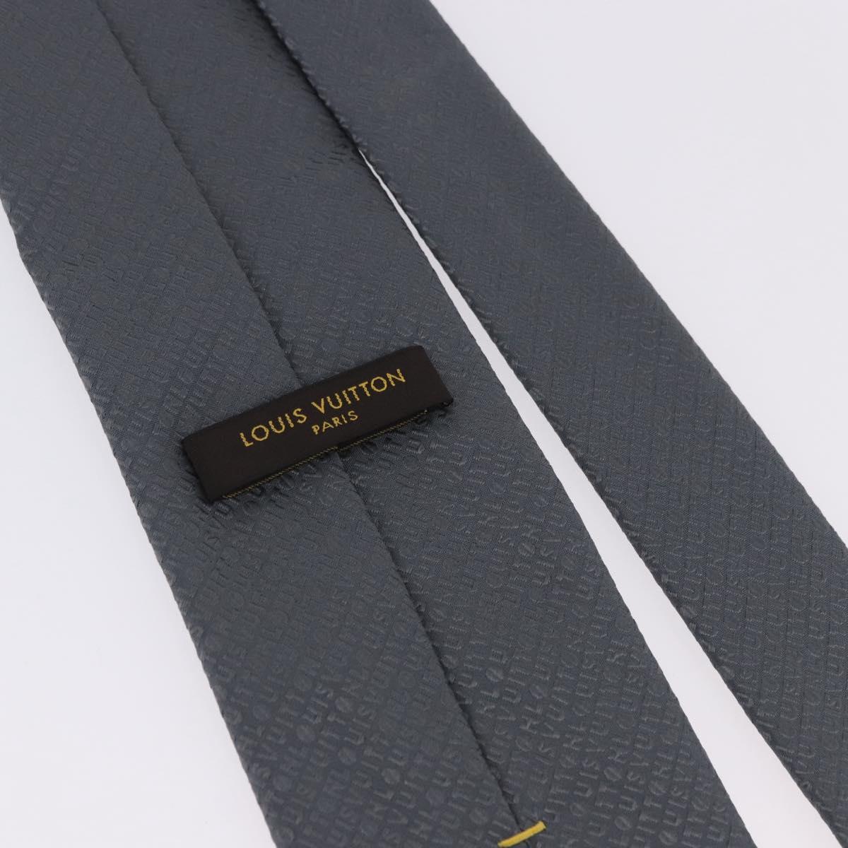 LOUIS VUITTON Necktie Silk Gray LV Auth 199991M