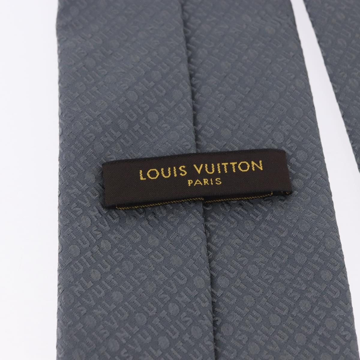 LOUIS VUITTON Necktie Silk Gray LV Auth 199991M