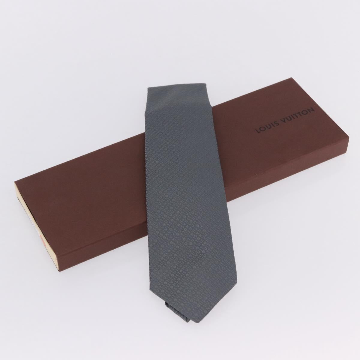 LOUIS VUITTON Necktie Silk Gray LV Auth 199991M