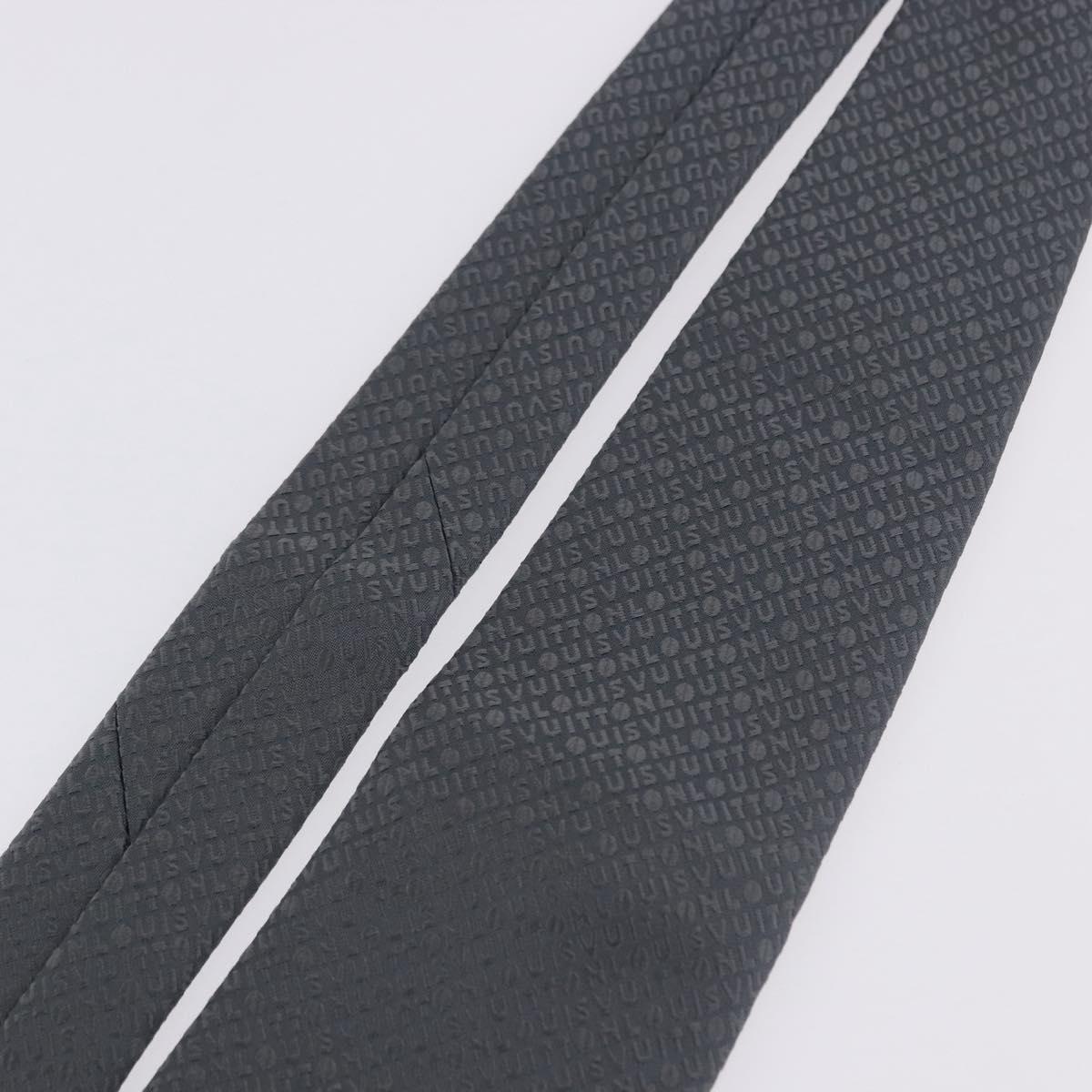 LOUIS VUITTON Necktie Silk Gray LV Auth 199991M