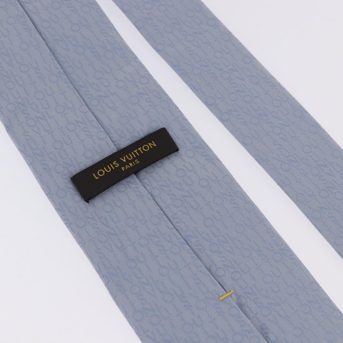 LOUIS VUITTON Necktie Silk Light Blue LV Auth 199992M