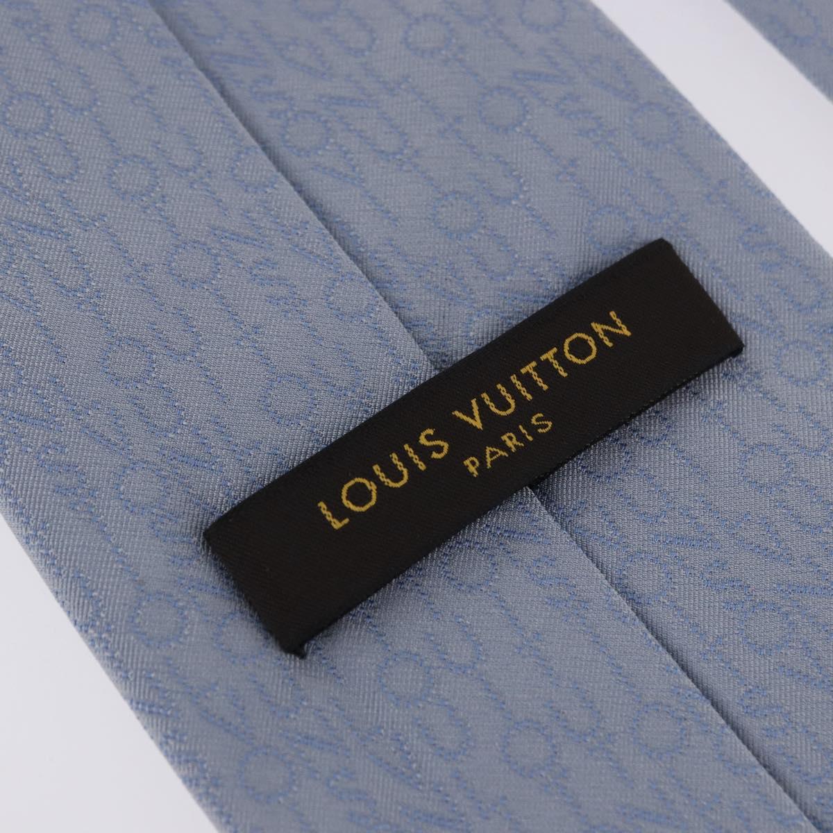 LOUIS VUITTON Necktie Silk Light Blue LV Auth 199992M