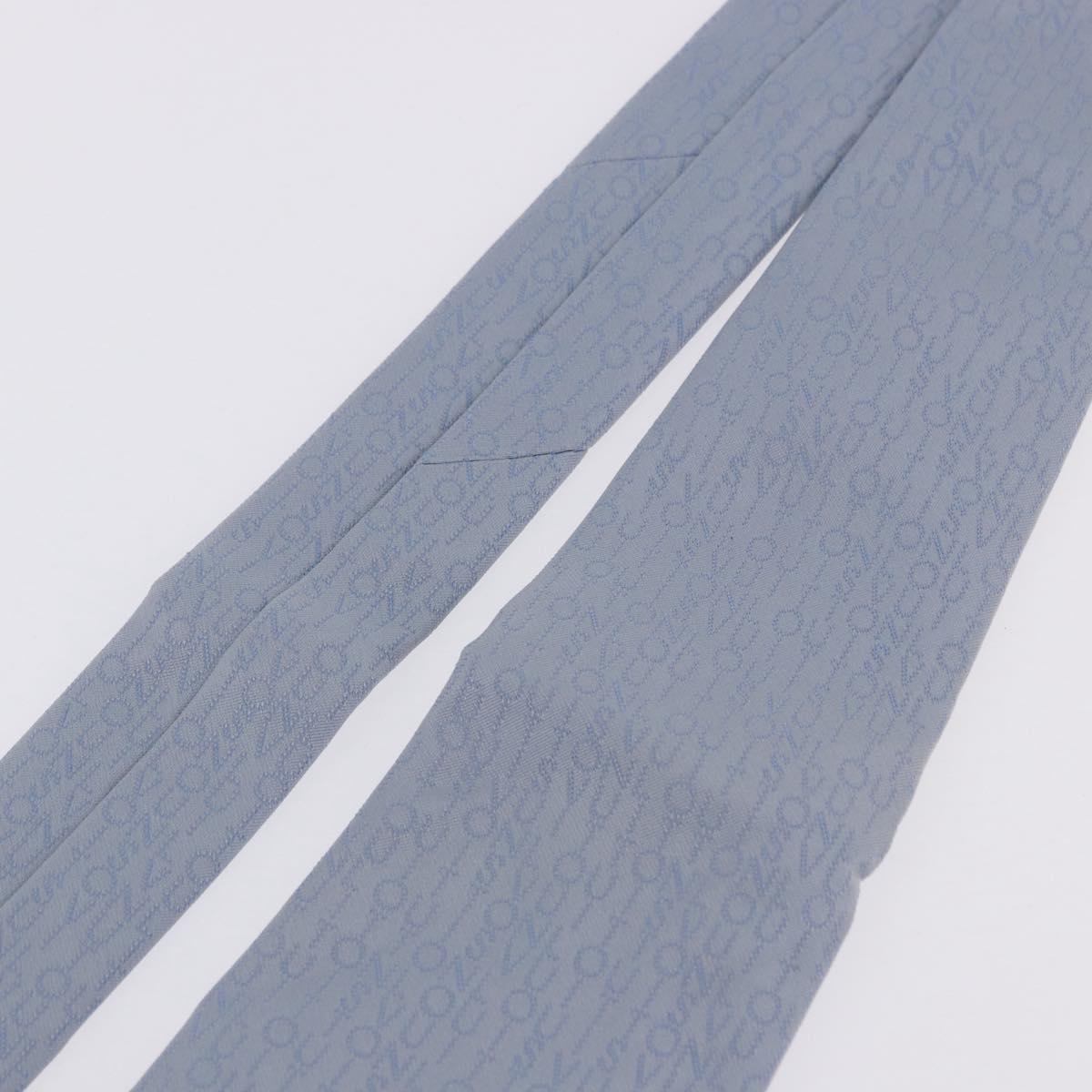 LOUIS VUITTON Necktie Silk Light Blue LV Auth 199992M