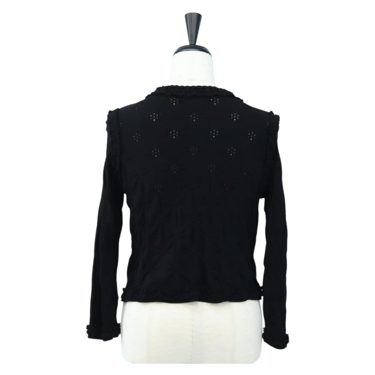 CHANEL cardigan Jacket Viscose Black CC Auth 199994M