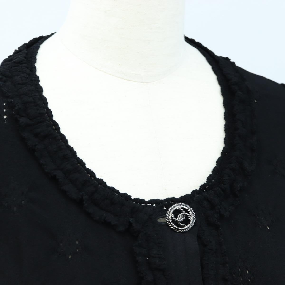 CHANEL cardigan Jacket Viscose Black CC Auth 199994M