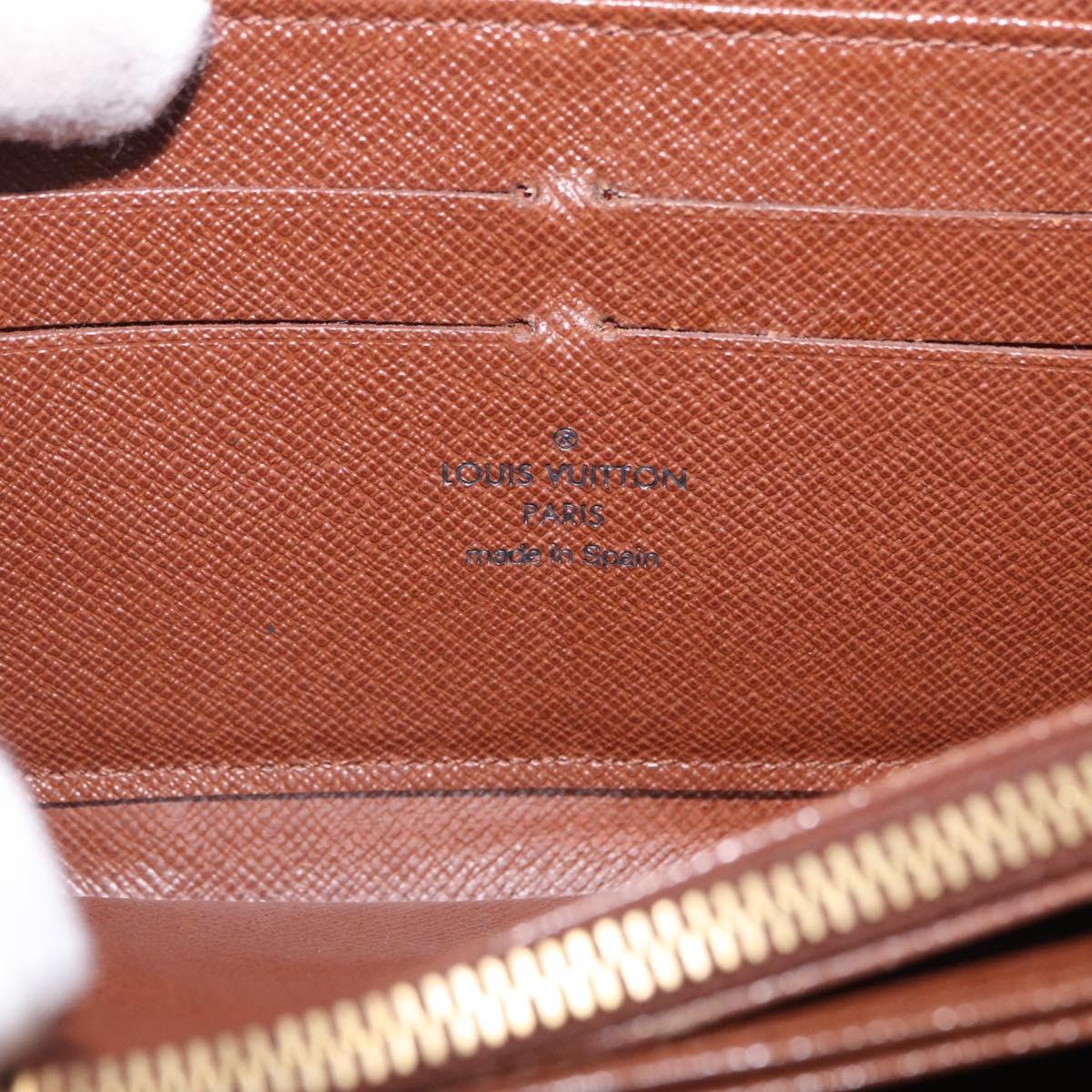 LOUIS VUITTON Monogram Zippy Wallet Long Wallet M42616 LV Auth 200001A