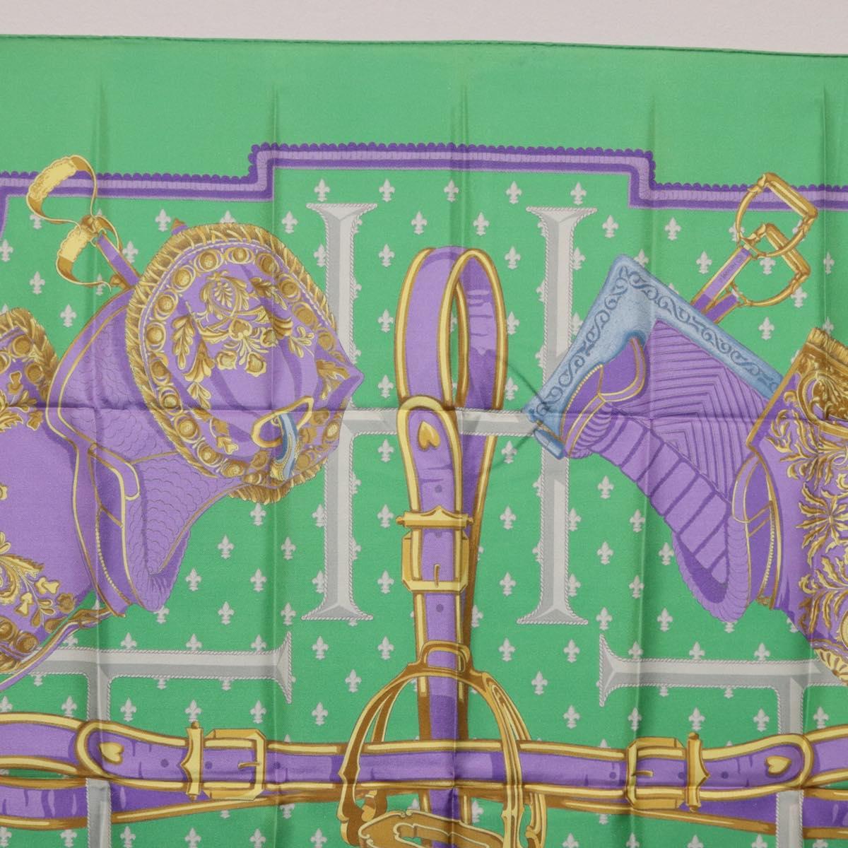 HERMES Carre 90 Scarf Silk Green Auth 200005M