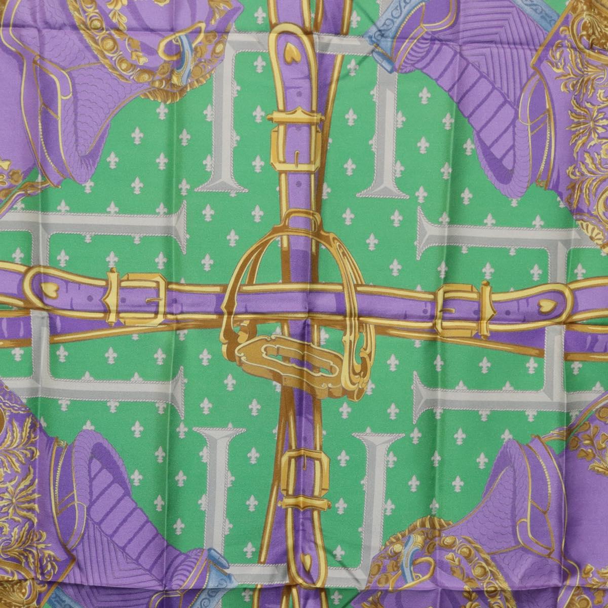HERMES Carre 90 Scarf Silk Green Auth 200005M