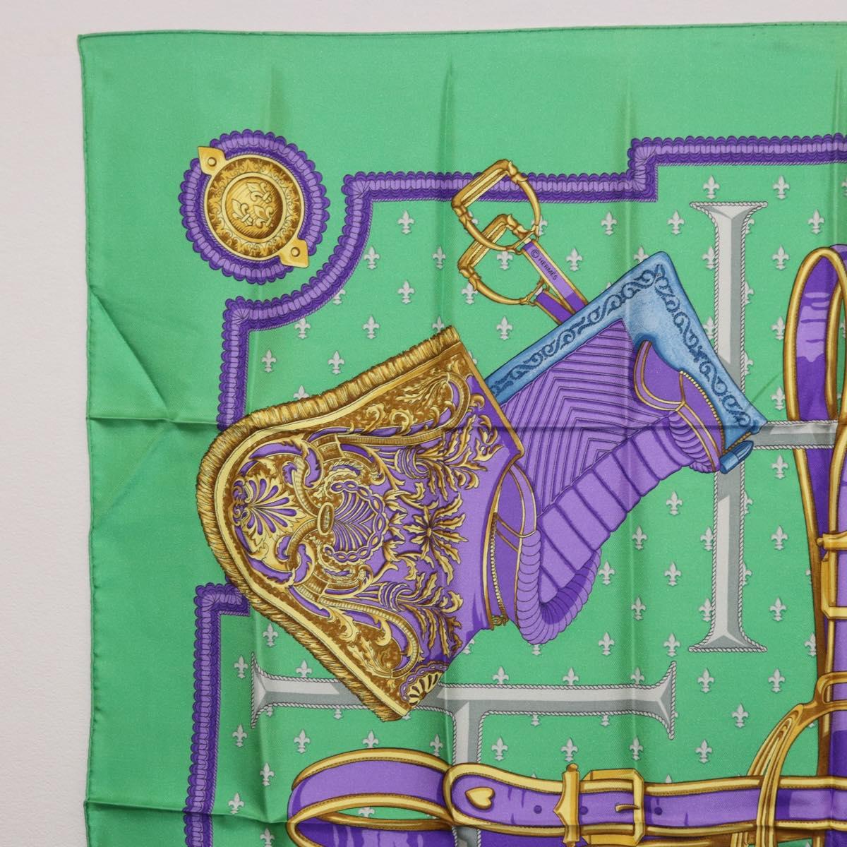 HERMES Carre 90 Scarf Silk Green Auth 200005M