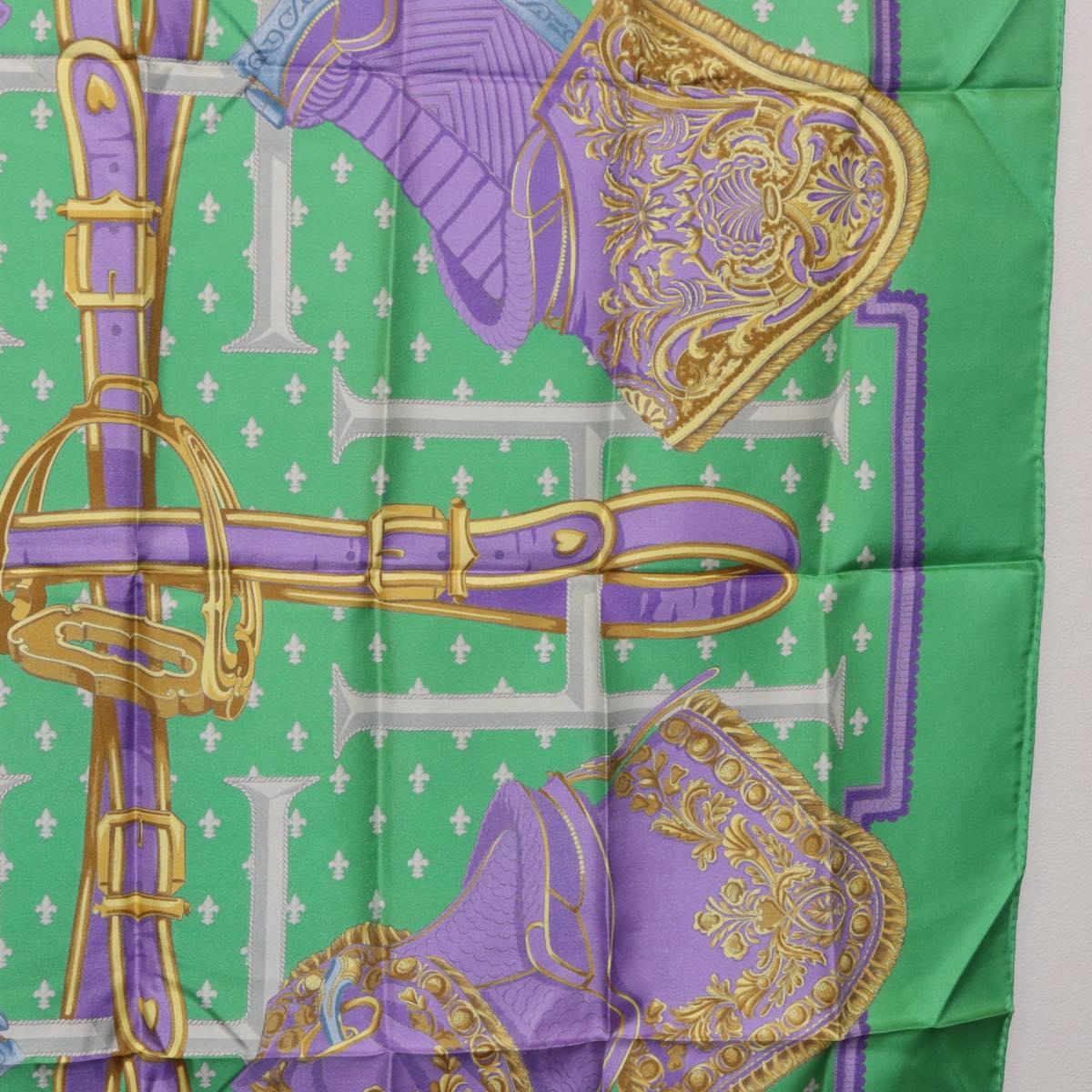HERMES Carre 90 Scarf Silk Green Auth 200005M