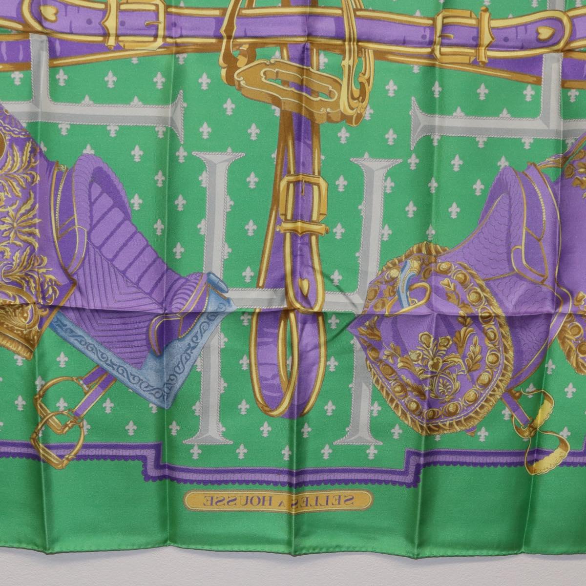 HERMES Carre 90 Scarf Silk Green Auth 200005M