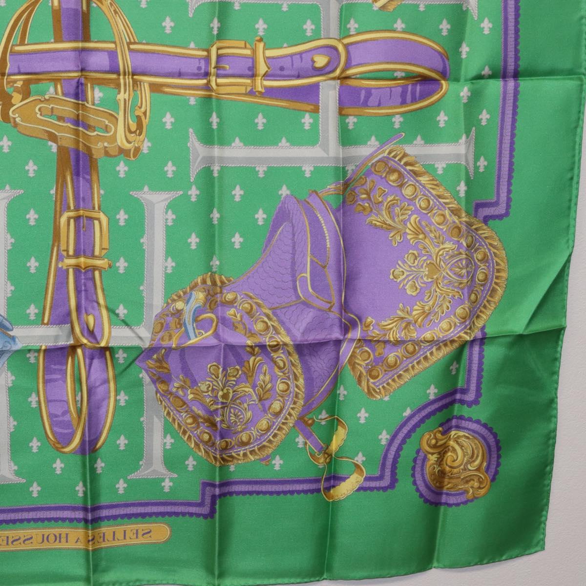 HERMES Carre 90 Scarf Silk Green Auth 200005M