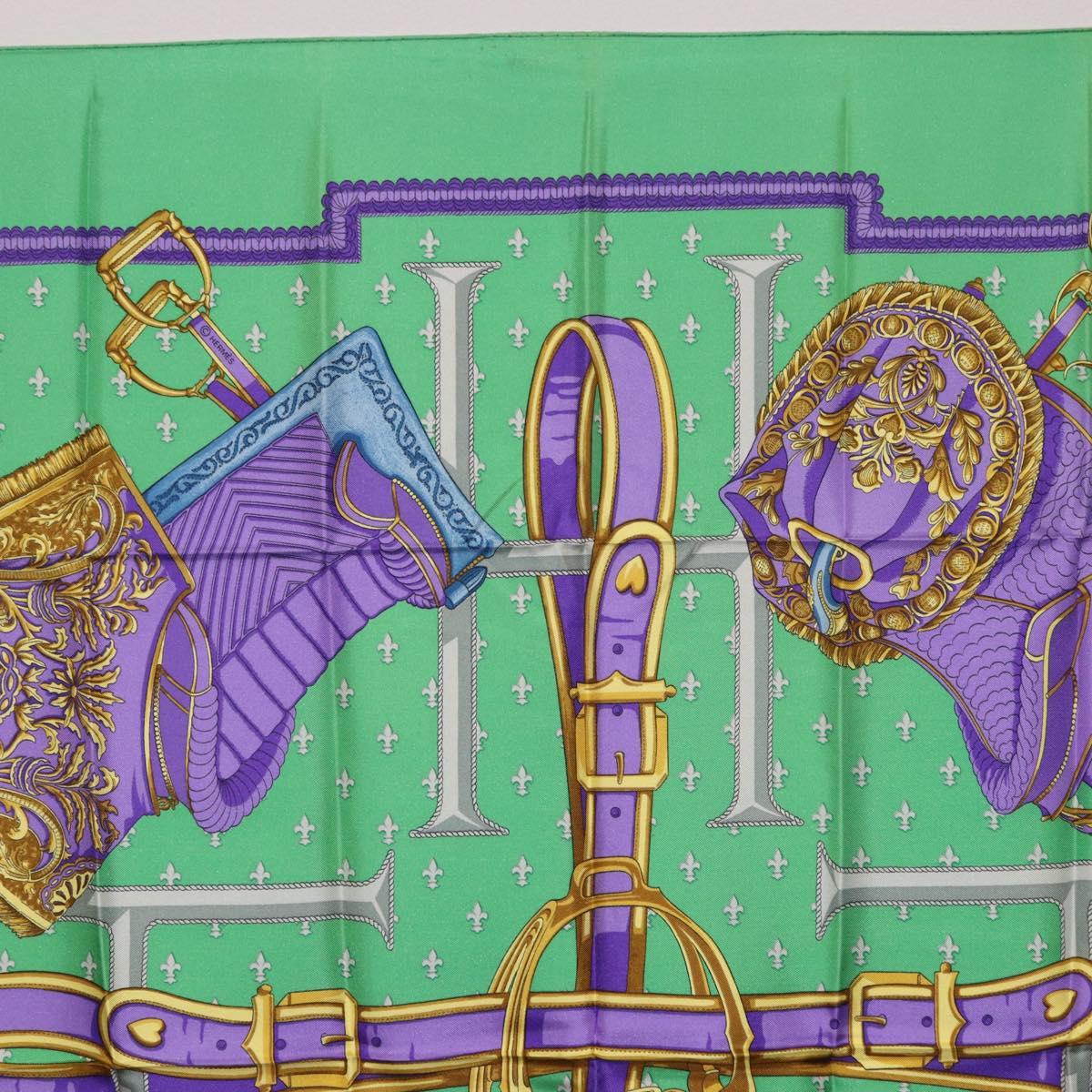 HERMES Carre 90 Scarf Silk Green Auth 200005M