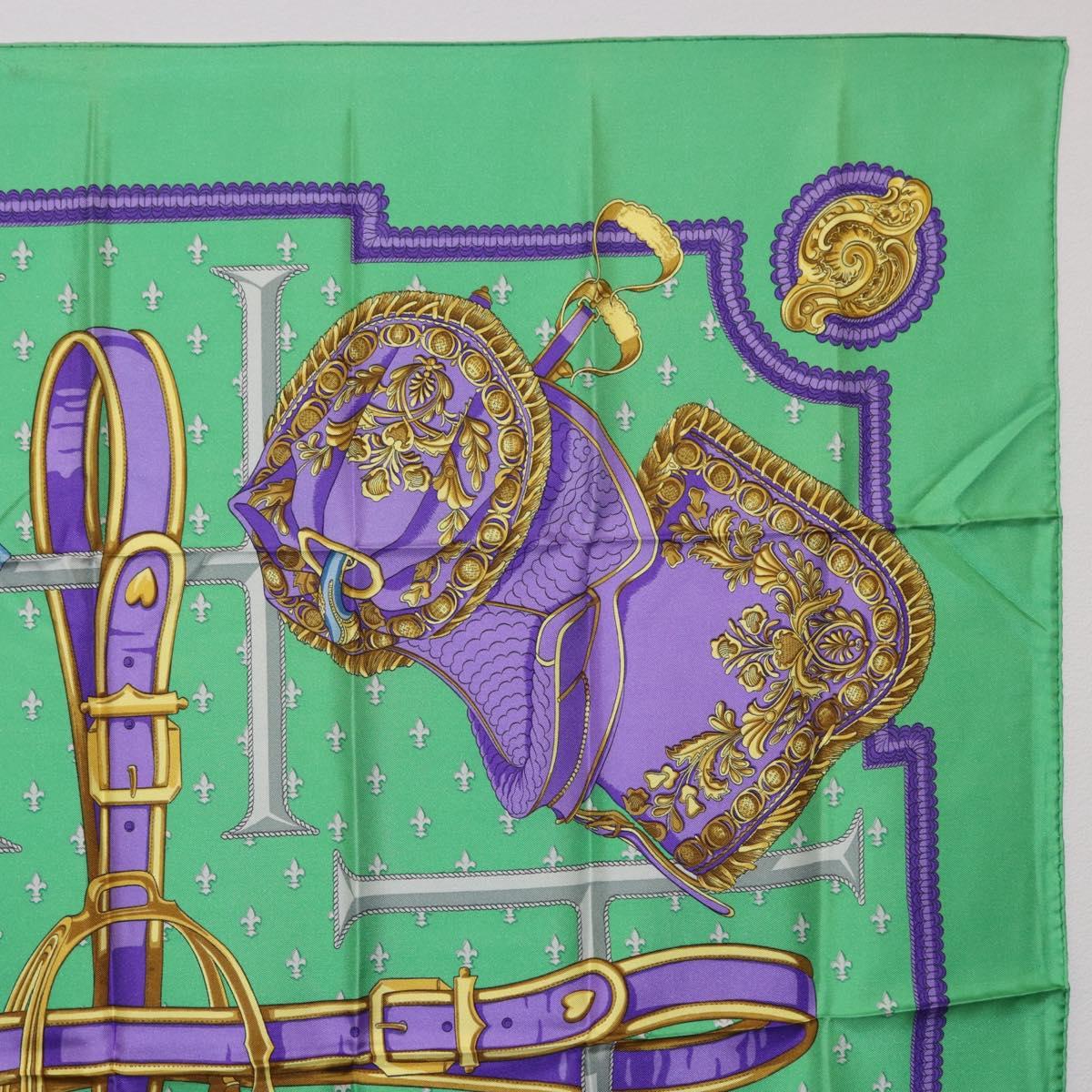HERMES Carre 90 Scarf Silk Green Auth 200005M