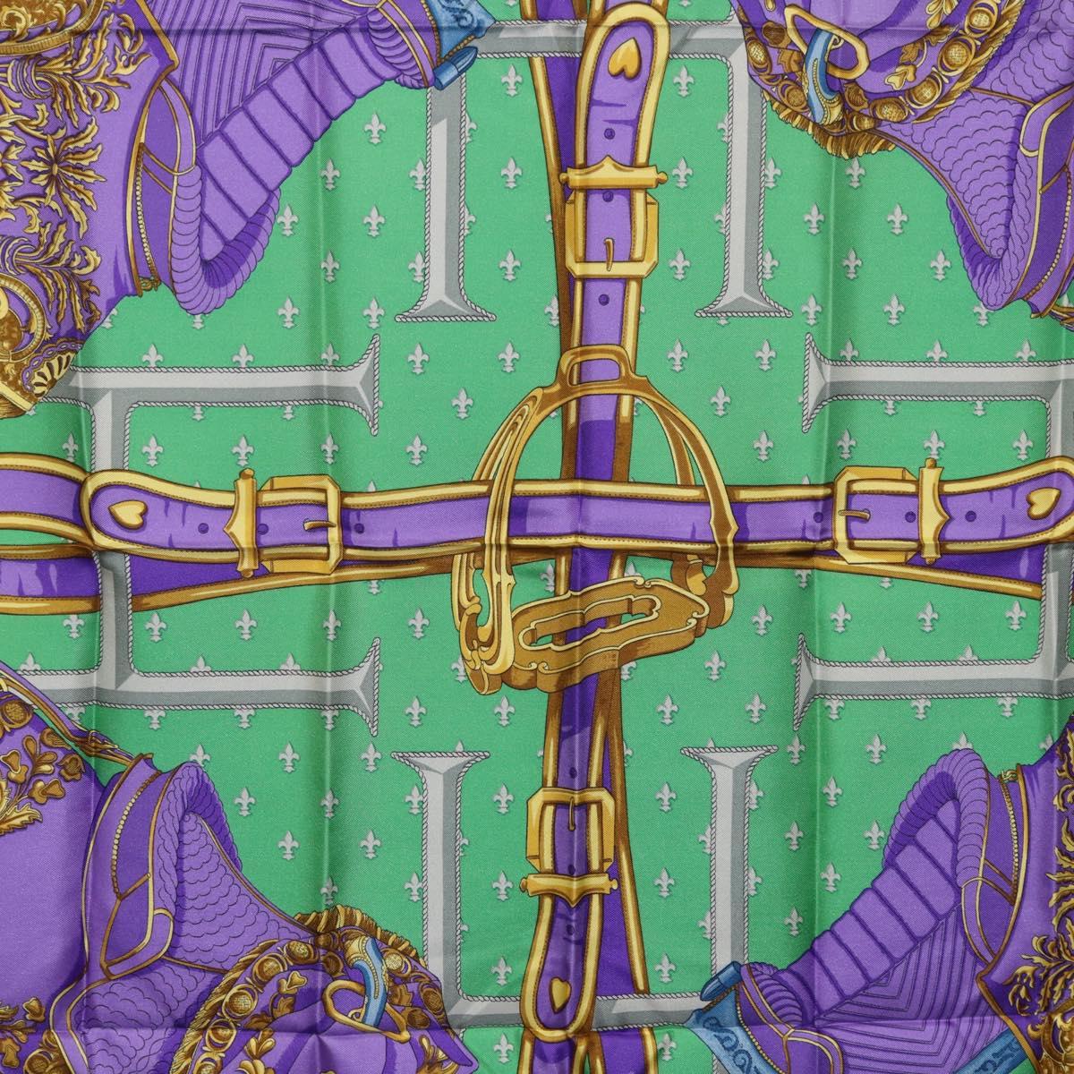 HERMES Carre 90 Scarf Silk Green Auth 200005M
