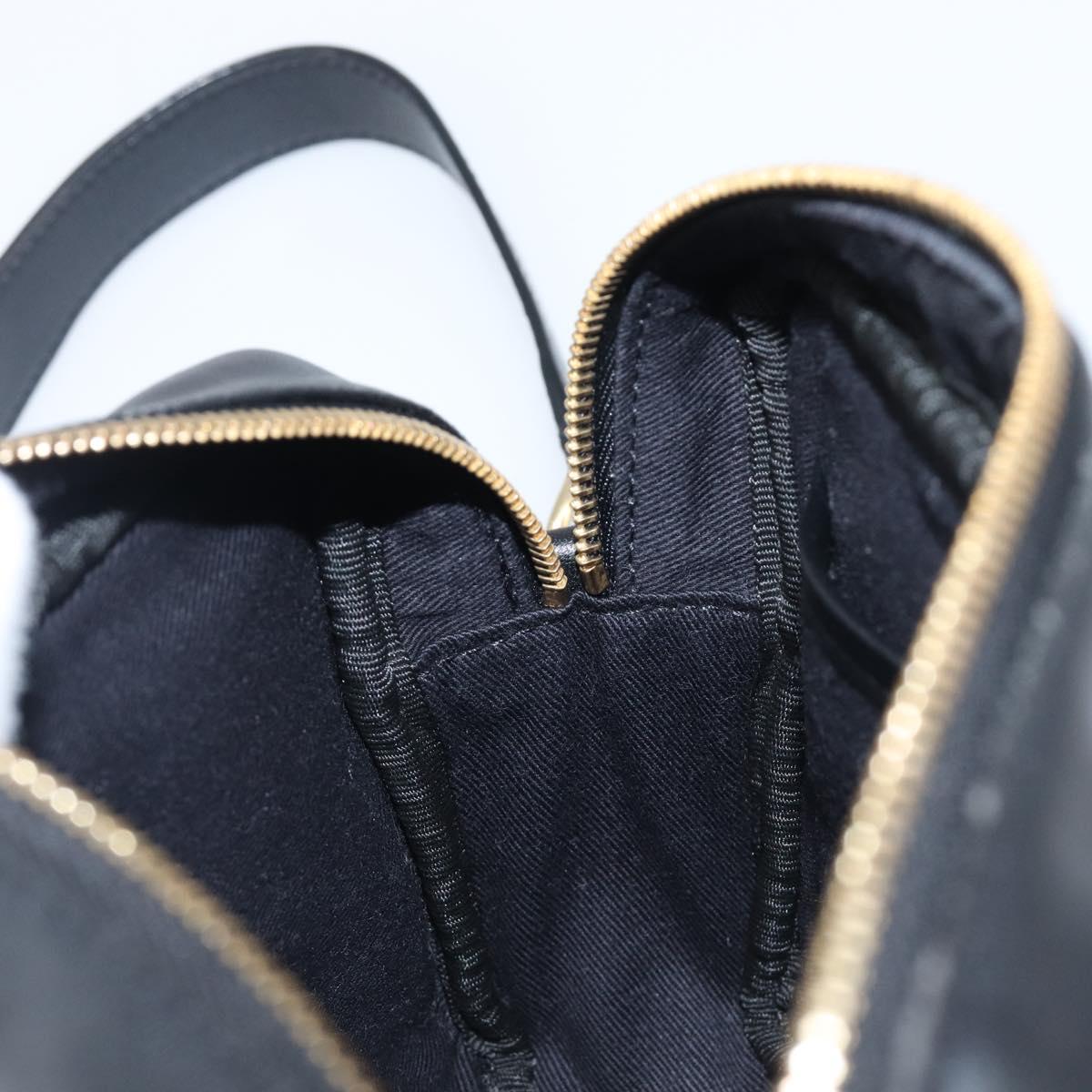 Jimmy Choo Chain Shoulder Bag Leather Black Gold Auth 200006A