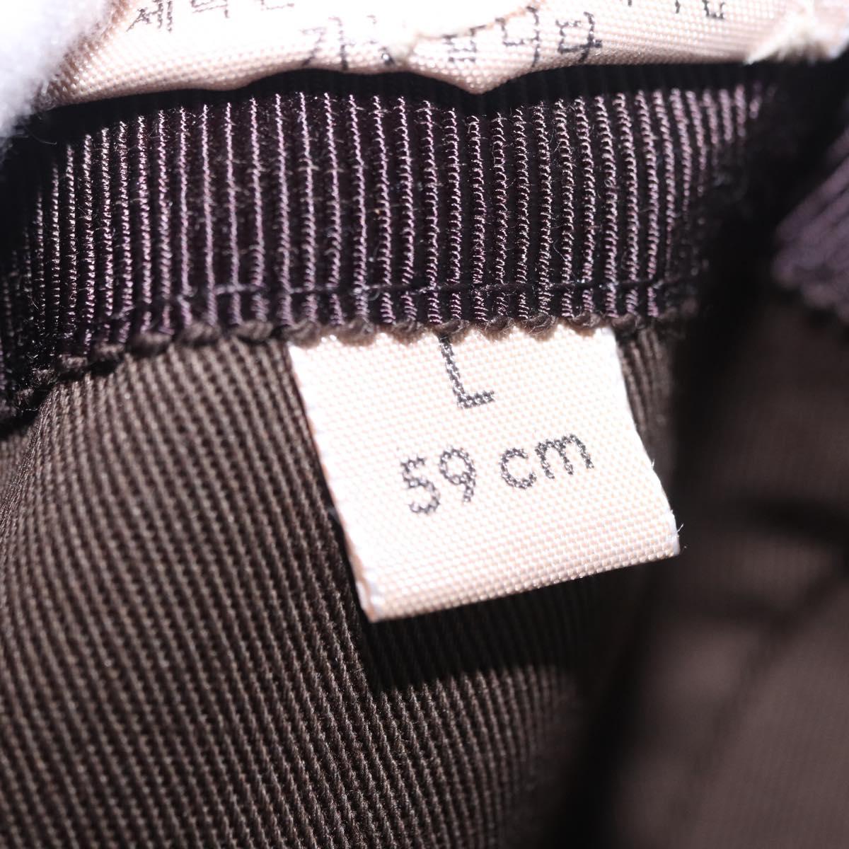 GUCCI GG Canvas Web Sherry Line Hat L Beige Auth 200008M