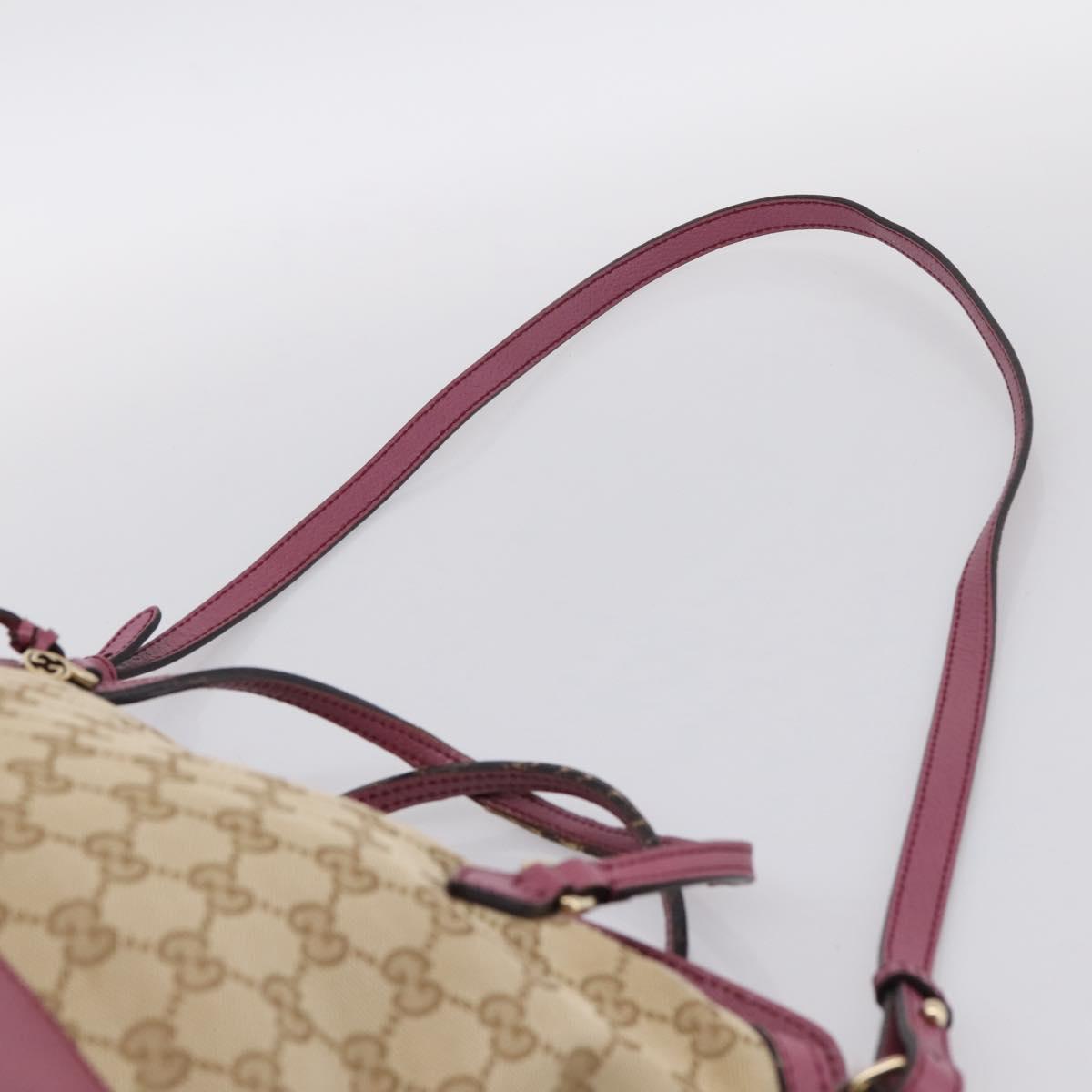 GUCCI GG Canvas Hand Bag 2way Beige Gold 353120 Auth 200012
