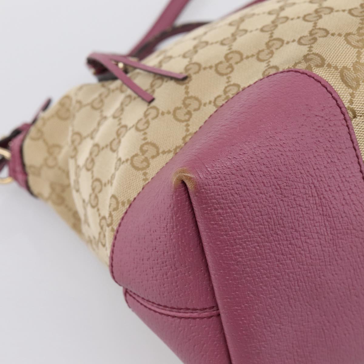GUCCI GG Canvas Hand Bag 2way Beige Gold 353120 Auth 200012