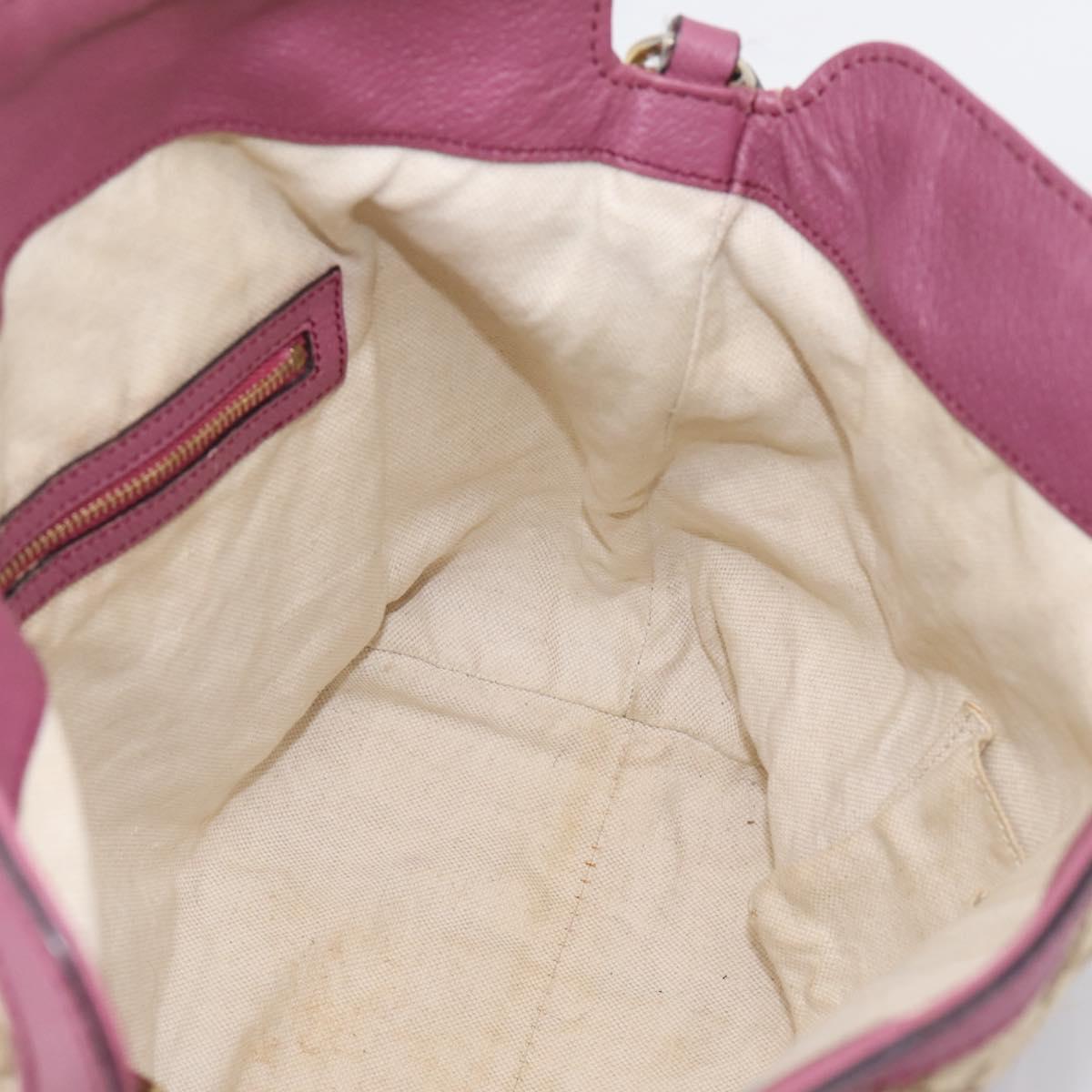 GUCCI GG Canvas Hand Bag 2way Beige Gold 353120 Auth 200012