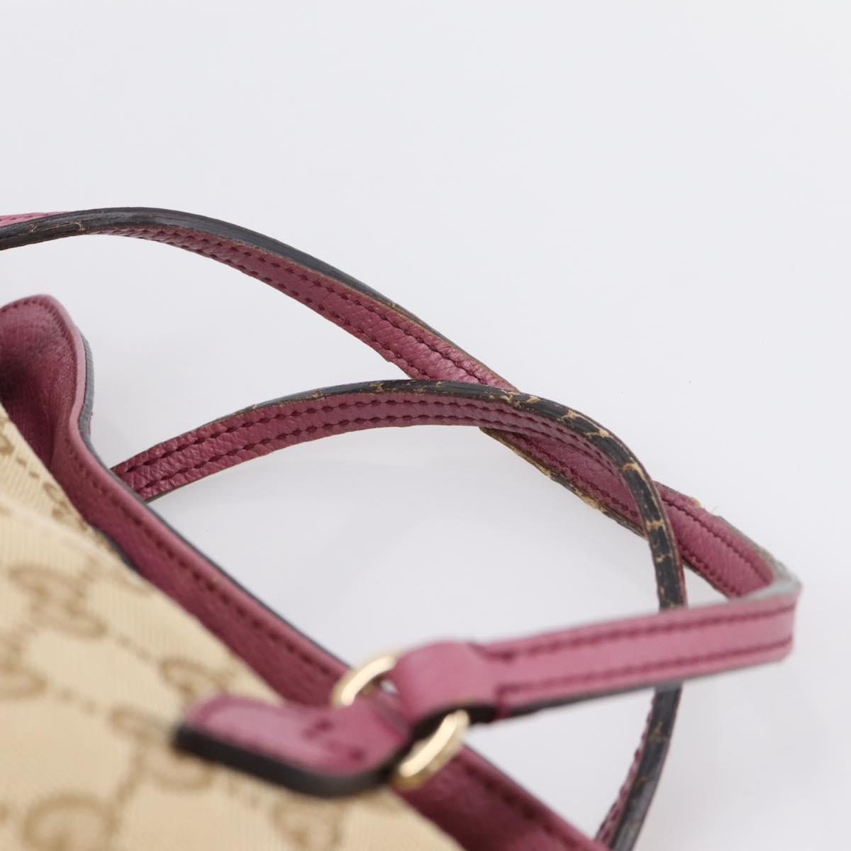 GUCCI GG Canvas Hand Bag 2way Beige Gold 353120 Auth 200012