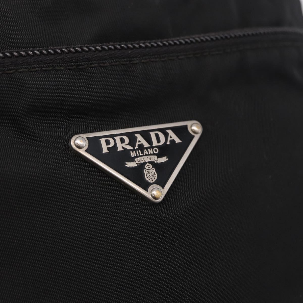 PRADA Shoulder Bag Nylon Black Silver Auth 200013A