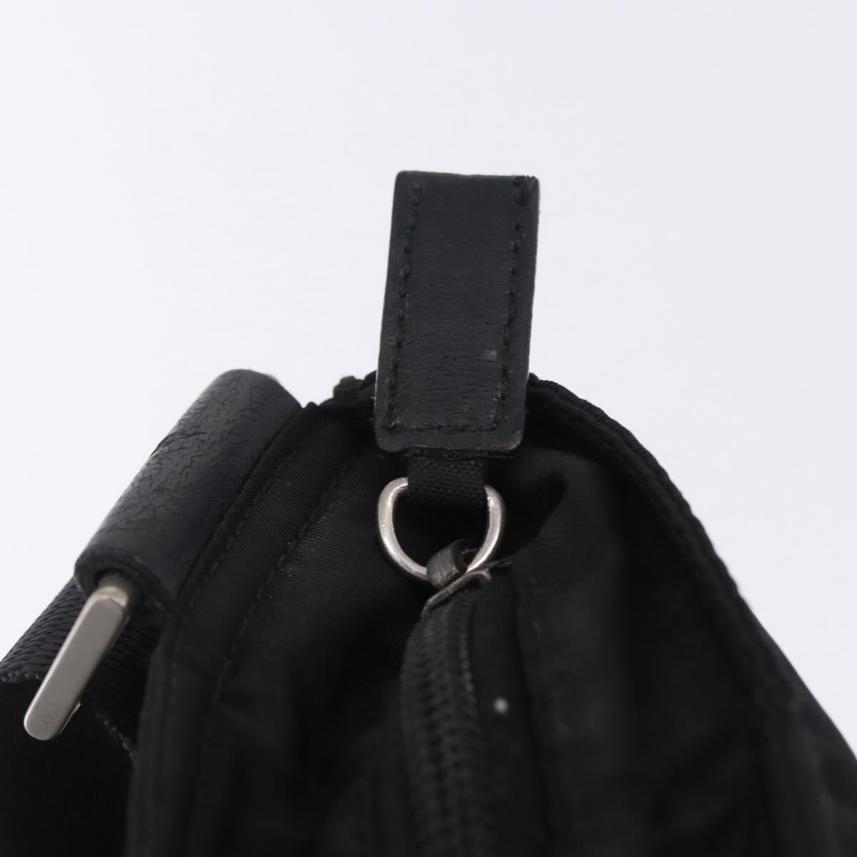 PRADA Shoulder Bag Nylon Black Silver Auth 200013A