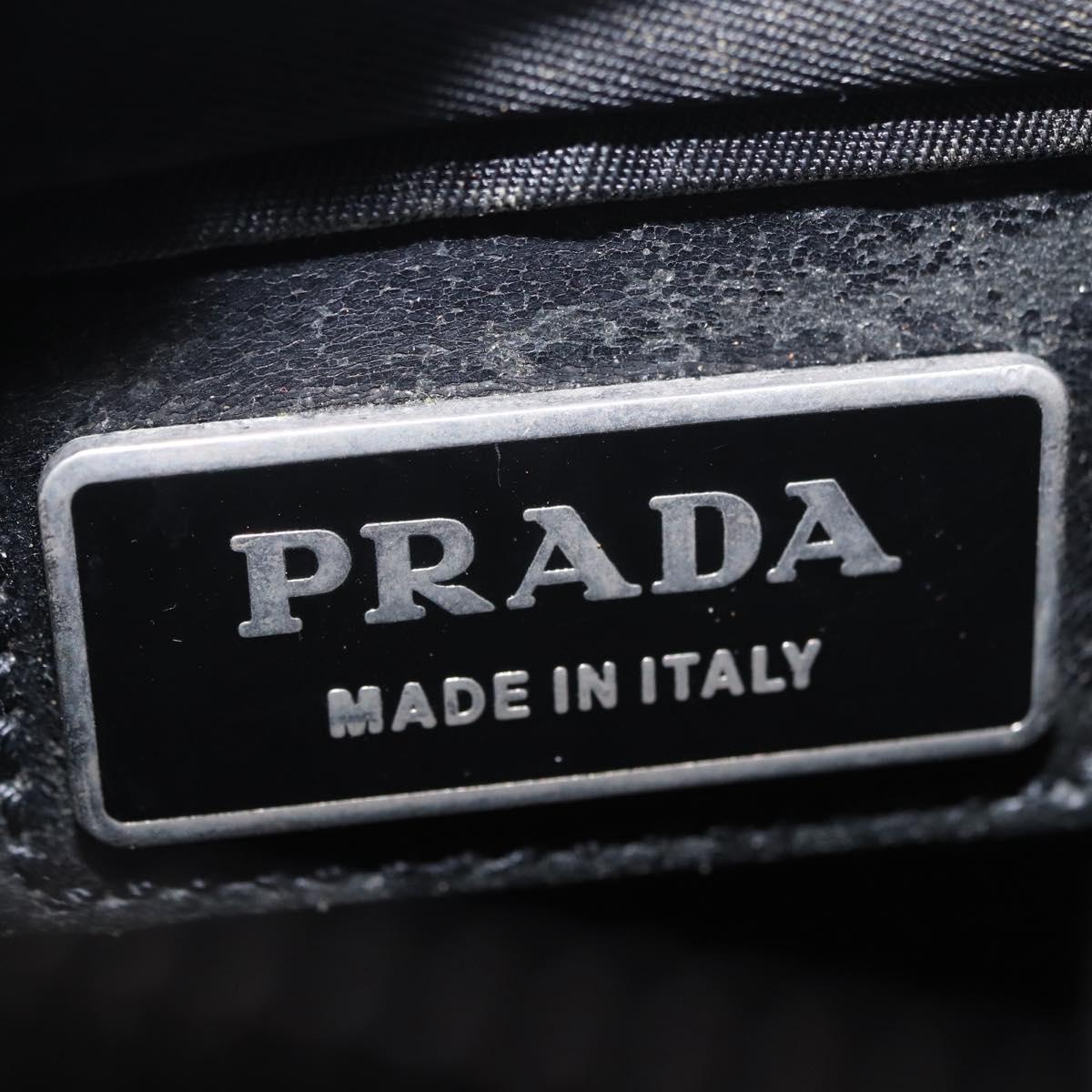 PRADA Shoulder Bag Nylon Black Silver Auth 200013A