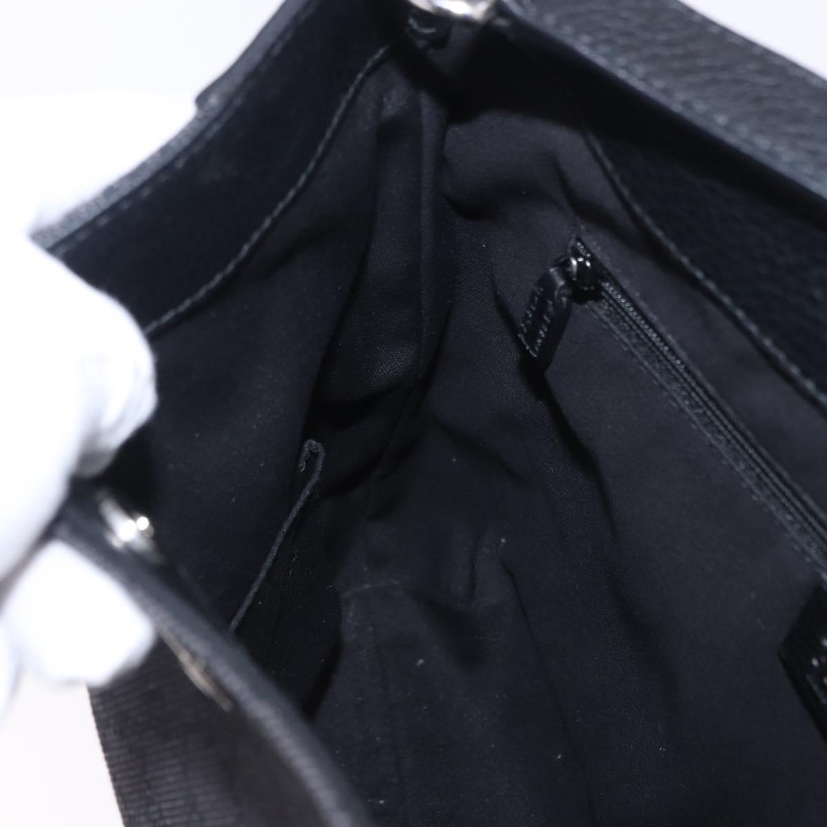 GUCCI GG Canvas Shoulder Bag Black Silver 196140 Auth 200016A