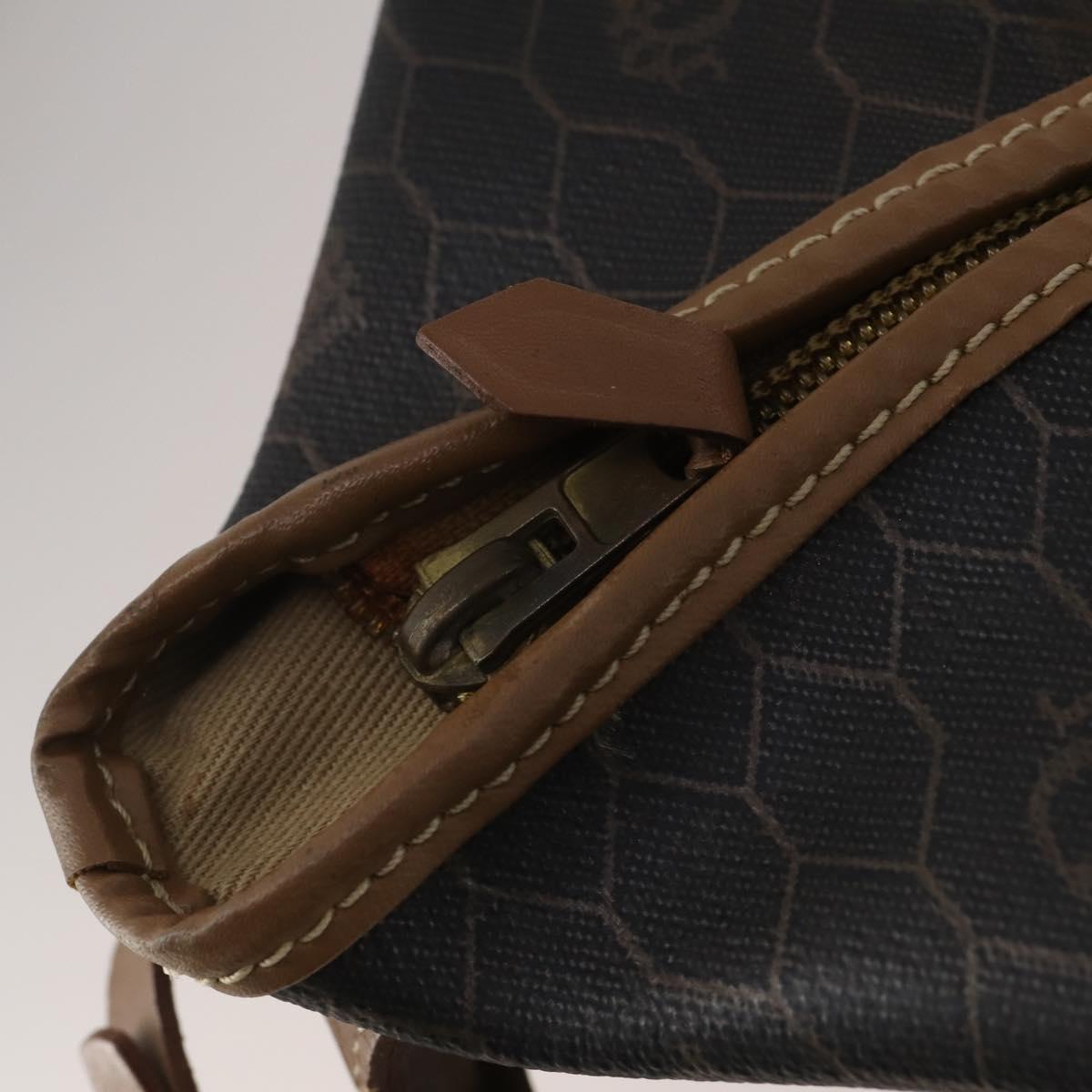 Christian Dior Honeycomb Canvas Boston Bag PVC 2way Black Gold Auth 200022A