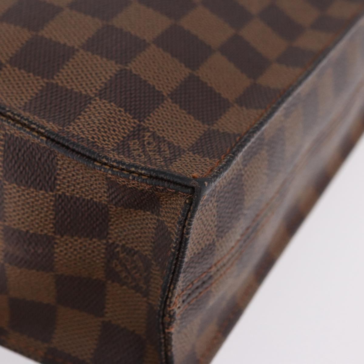 LOUIS VUITTON Damier Ebene Sac Plat Hand Bag N51140 LV Auth 200023A