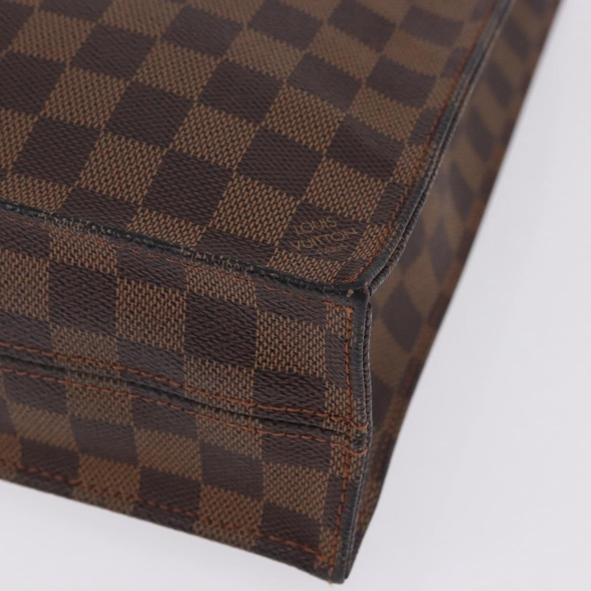 LOUIS VUITTON Damier Ebene Sac Plat Hand Bag N51140 LV Auth 200023A
