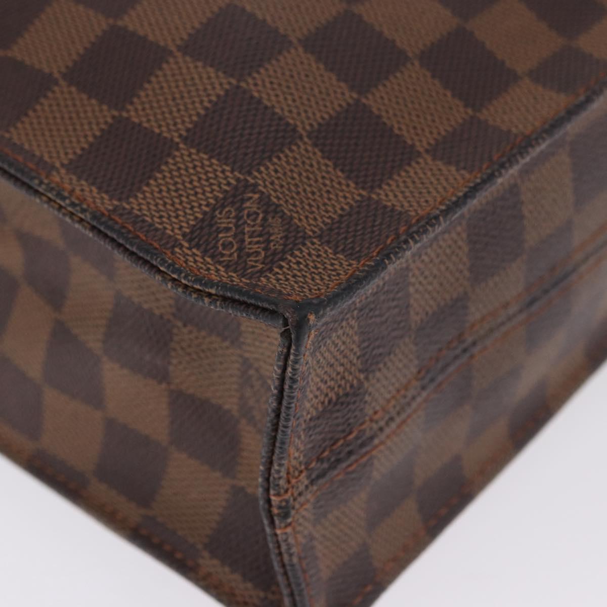 LOUIS VUITTON Damier Ebene Sac Plat Hand Bag N51140 LV Auth 200023A